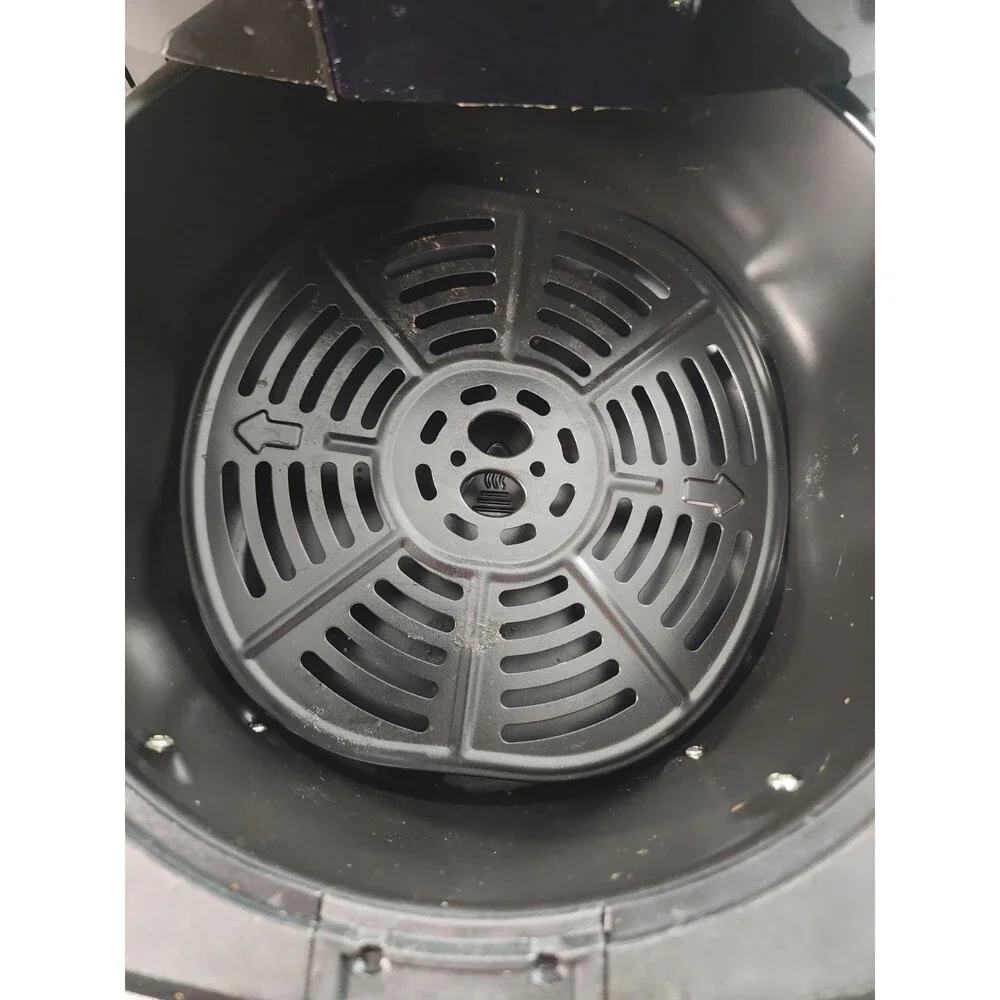 Black & Gold Compact Electric Air Fryer Removable Basket Countertop Kitchen...